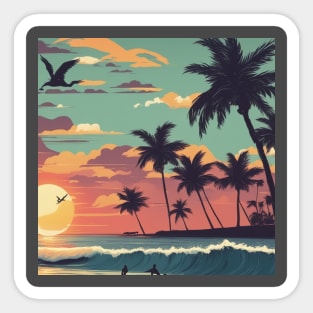 Tropical Paradise: Sunset Bliss Sticker